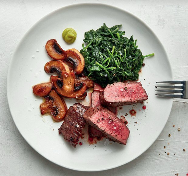 Steak s wasabi špenátem Recepty na Prima Fresh