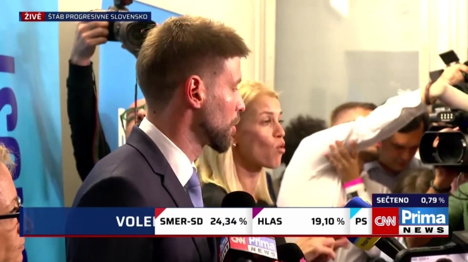 První reakce Michala Šimečky po uzavření volebních místností