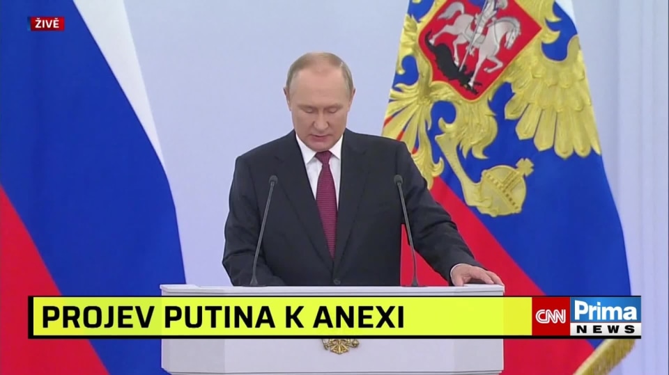 Putin v projevu stvrdil anexi čtyř ukrajinských oblastí