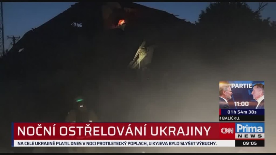 Noční ostřelování Ukrajiny