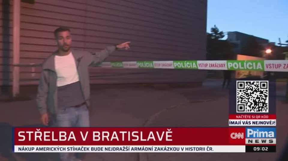 Útočník v Bratislavě postřelil čtyři lidi