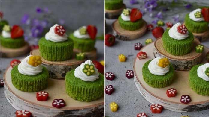 Zelené mechové cupcakes Zelené mechové cupcakes