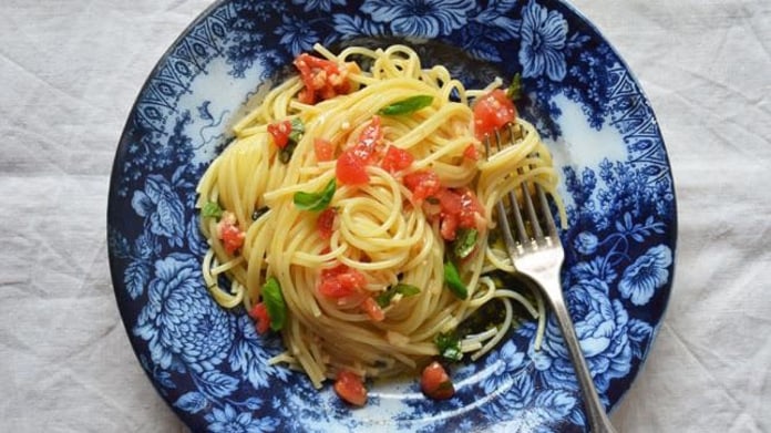 Sicilské špagety - Pasta alla Trapanese Sicilské špagety - Pasta alla Trapanese