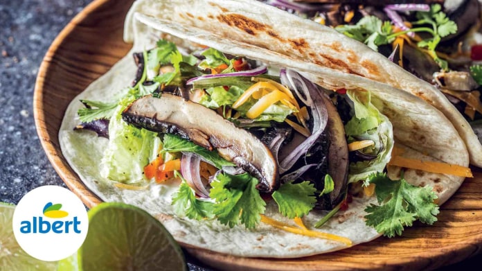 Vegetariánské tacos s grilovanými portobello houbami Vegetariánské tacos s grilovanými portobello houbami