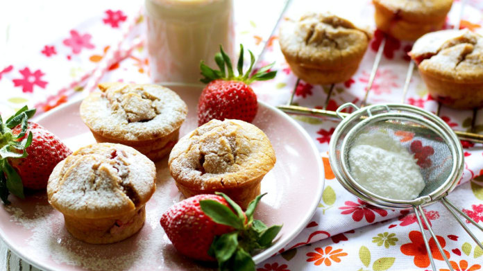 Jahodové muffiny z rýžové mouky Jahodové muffiny z rýžové mouky