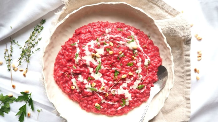 Řepové risotto s gorgonzolovou omáčkou Řepové risotto s gorgonzolovou omáčkou