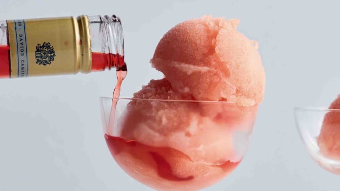Ovocný sorbet s campari a grapefruitem Ovocný sorbet s campari a grapefruitem