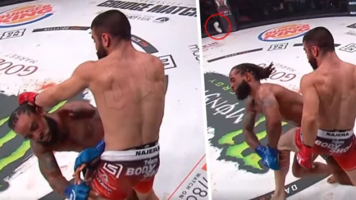 Chrániče na zuby odlítly při zápase MMA 1 Chrániče na zuby odlítly při zápase MMA 1
