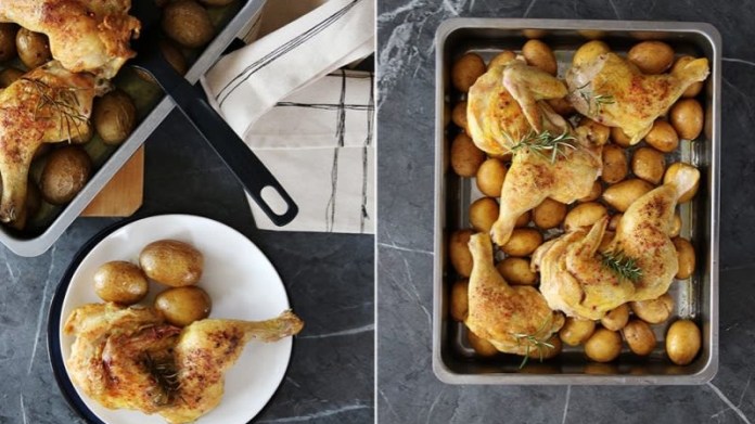 Voňavé pečené kuře s tandoori kořením Voňavé pečené kuře s tandoori kořením