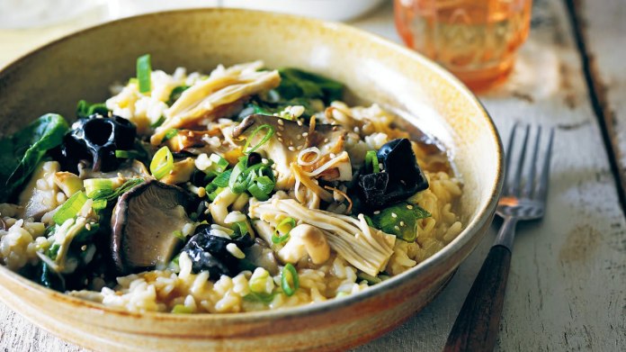 Miso rizoto s houbami a máslem Miso rizoto s houbami a máslem