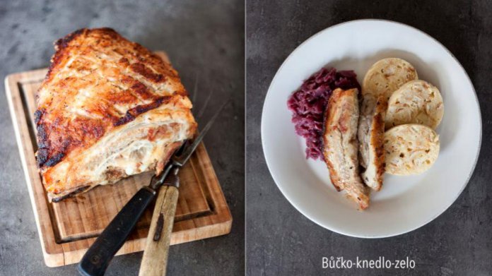 Vepřo knedlo zelo s pečeným bůčkem Vepřo knedlo zelo s pečeným bůčkem