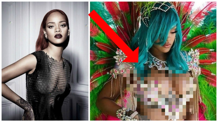 Rihanna v sexy kostýmu na karnevalu. Rihanna v sexy kostýmu na karnevalu.