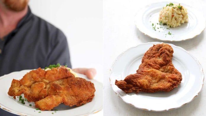 Řízek s bramborovým salátem Řízek s bramborovým salátem