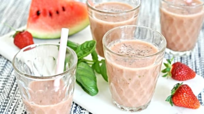 Jahodovo-melounové smoothie Jahodovo-melounové smoothie