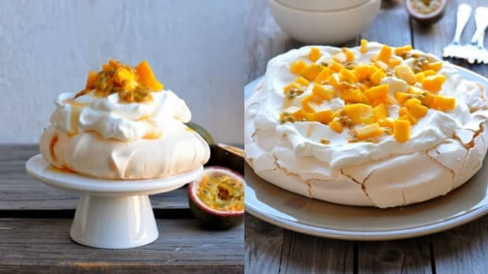 Pavlova s maracujou a mangem Pavlova s maracujou a mangem
