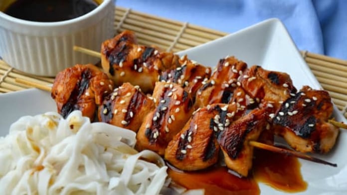 Kuřecí špízy Teriyaki Kuřecí špízy Teriyaki