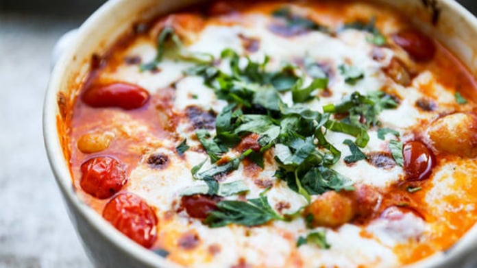 Zapečené gnocchi s rajčaty Zapečené gnocchi s rajčaty