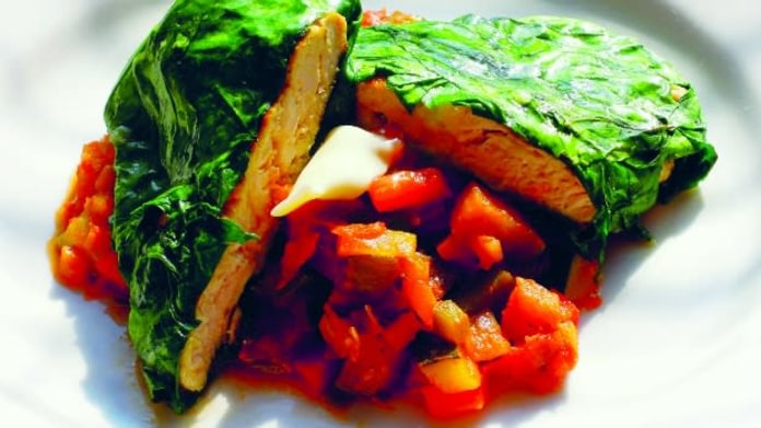 Kuře v mangoldu s ratatouille Kuře v mangoldu s ratatouille