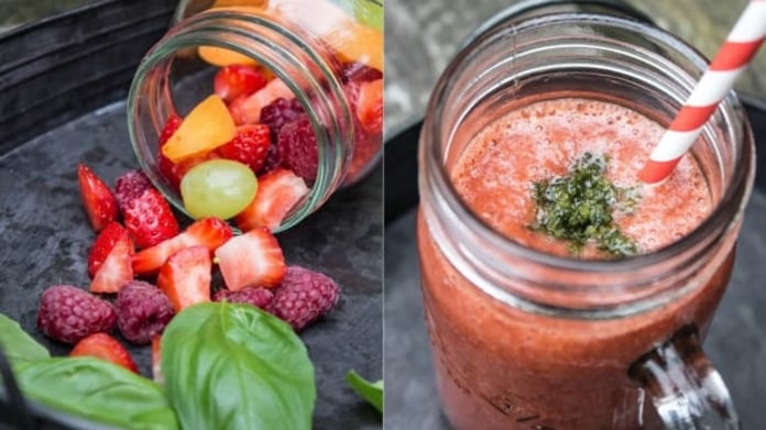 Letní smoothie s bazalkovým cukrem Letní smoothie s bazalkovým cukrem