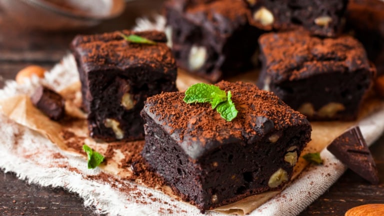Brownies s čokoládovou polevou