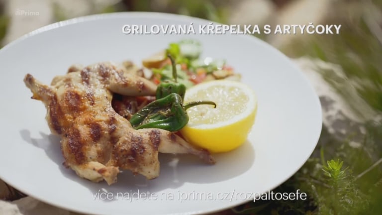 Grilovaná křepelka s artyčoky Grilovaná křepelka s artyčoky