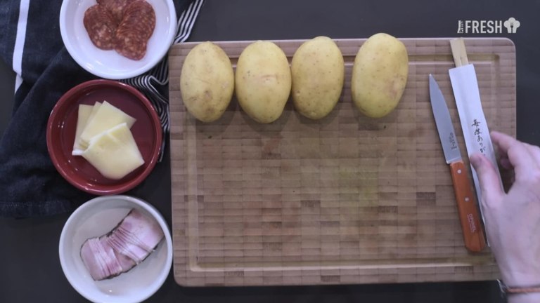 Plněné Hasselback brambory Plněné Hasselback brambory
