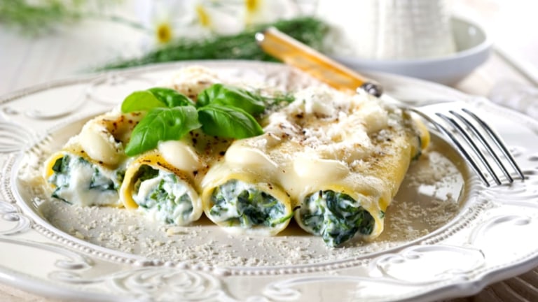 Cannelloni con ricotta e spinaci (Cannelloni se špenátem)
