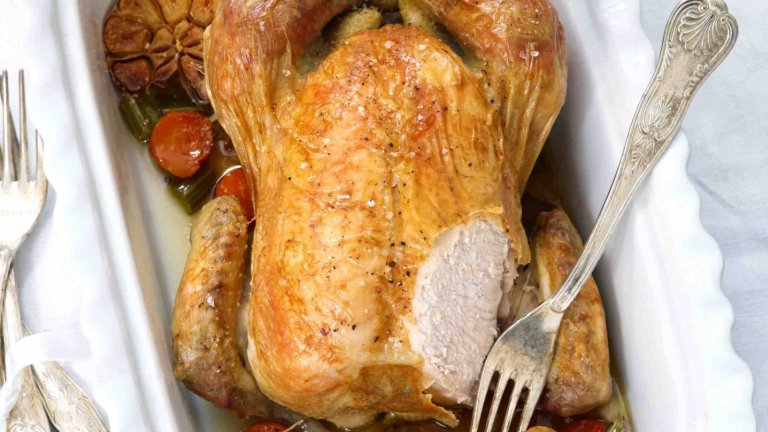 Slavnostní pečené kuře se zeleninou