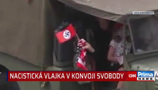 Plzeňská policie prověřuje video z Konvoje svobody kvůli vlaječce se svastikou