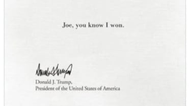 Co napsal Trump na vzkaz prezidentu Bidenovi? Co napsal Trump na vzkaz prezidentu Bidenovi?
