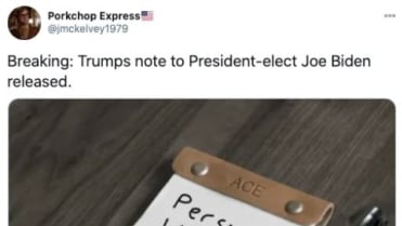 Co napsal Trump na vzkaz prezidentu Bidenovi? Co napsal Trump na vzkaz prezidentu Bidenovi?