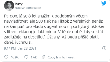 Ozval se i youtuber Kovy. Ozval se i youtuber Kovy.