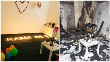 Muž zapálil při zásnubách byt. Muž zapálil při zásnubách byt.