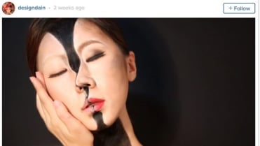 Korejka si na obličej dokáže namalovat perfektní iluze. Korejka si na obličej dokáže namalovat perfektní iluze.
