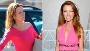 Herečka Jane Seymour nenalíčená a nalíčená Herečka Jane Seymour nenalíčená a nalíčená