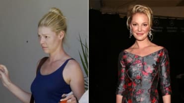 Herečka Katherine Heigl nenalíčená a nalíčená Herečka Katherine Heigl nenalíčená a nalíčená