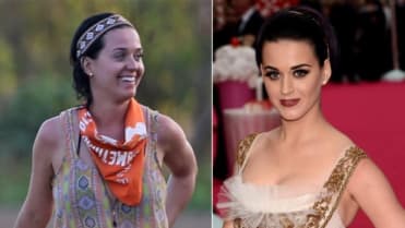 Zpěvačka Katy Perry nenalíčená a nalíčená Zpěvačka Katy Perry nenalíčená a nalíčená