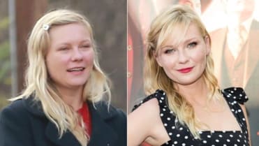 Herečka Kirsten Dunst nenalíčená a nalíčená Herečka Kirsten Dunst nenalíčená a nalíčená
