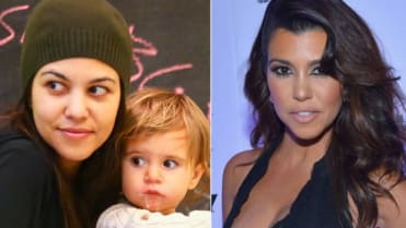 Modelka Kourtney Kardashian nenalíčená a nalíčená Modelka Kourtney Kardashian nenalíčená a nalíčená