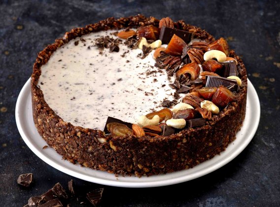 Nepečený stracciatella dort Nepečený stracciatella dort