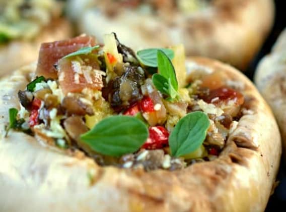 Plněné žampiony na grilu Plněné žampiony na grilu