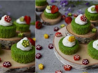 Zelené mechové cupcakes Zelené mechové cupcakes