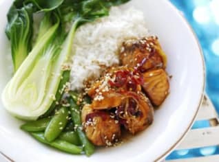 Losos v teriyaki omáčce Losos v teriyaki omáčce
