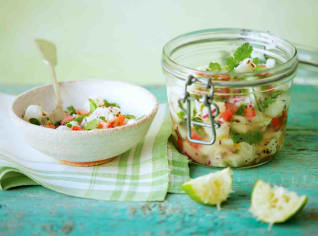 Mexické ceviche marinované v citrusové šťávě Mexické ceviche marinované v citrusové šťávě