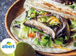 Vegetariánské tacos s grilovanými portobello houbami Vegetariánské tacos s grilovanými portobello houbami