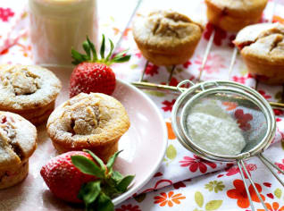 Jahodové muffiny z rýžové mouky Jahodové muffiny z rýžové mouky