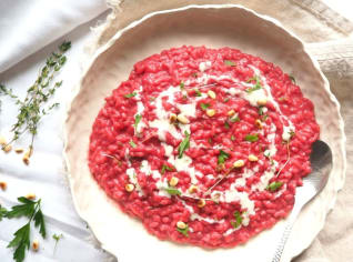 Řepové risotto s gorgonzolovou omáčkou Řepové risotto s gorgonzolovou omáčkou