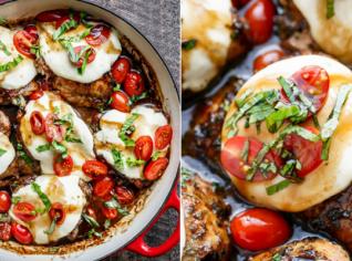 Kuřecí stehna s mozzarellou a rajčaty Kuřecí stehna s mozzarellou a rajčaty