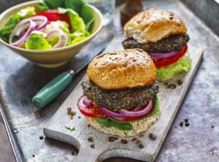 Čočkové burgery s houbami Čočkové burgery s houbami