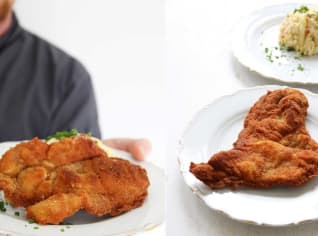 Řízek s bramborovým salátem Řízek s bramborovým salátem